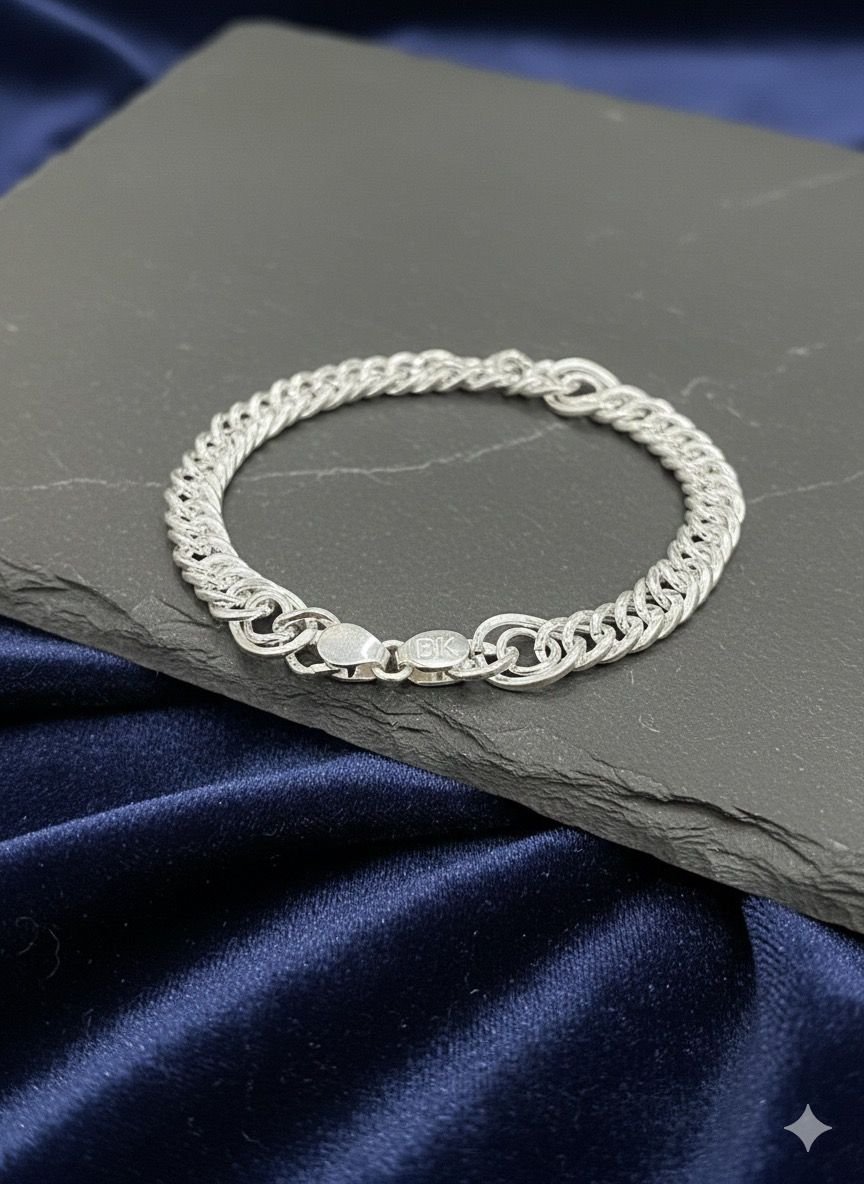 Silver For Mens Cuban link Bracelet